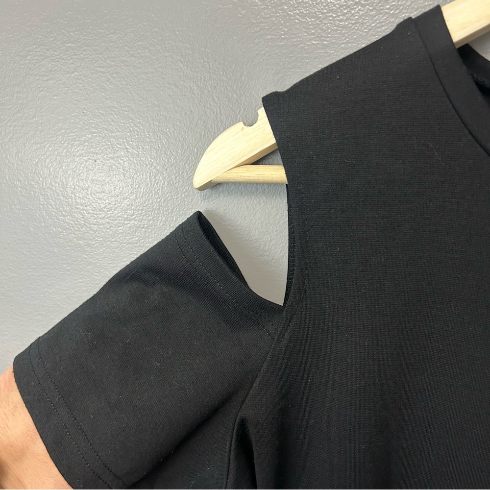 ICHI Black Cold Shoulder Dress Black Size Medium - Picture 4 of 8
